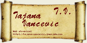 Tajana Vančević vizit kartica